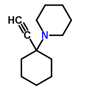 1-(1-乙炔環(huán)己基)哌啶結(jié)構(gòu)式_51165-02-7結(jié)構(gòu)式