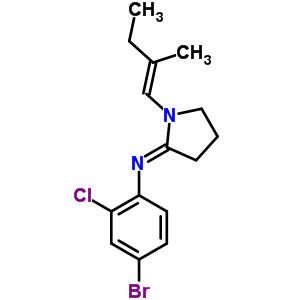 Pyrrolidine,2-((4-bromo-2-chlorophenyl)imino)-1-(2-methyl-1-butenyl)- Structure,51170-82-2Structure