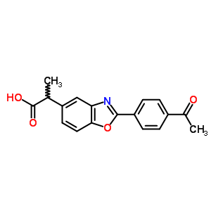 2-(4-Acetylphenyl)-α-methyl-5-benzoxazoleacetic acid Structure,51234-37-8Structure