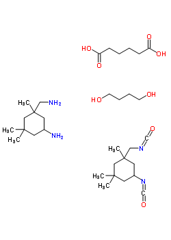 己二酸與 5-氨基-1,3,3-三甲基環(huán)己烷甲胺, 1,4-丁二醇和 5-異氰酸-1-(異氰酸甲基)-1,3,3-三甲基環(huán)己烷聚合物結(jié)構(gòu)式_51293-82-4結(jié)構(gòu)式