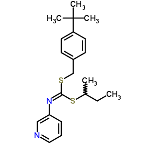 S-(4-(1,1-二甲基乙基)苯基)甲基 S-(1-甲基丙基) 3-吡啶基二硫代甲亞氨酸酯結(jié)構(gòu)式_51308-56-6結(jié)構(gòu)式