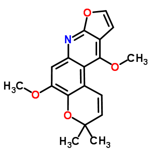 5,11-Dimethoxy-3,3-dimethyl-3h-furo[2,3-b]pyrano[3,2-f]quinoline Structure,518-68-3Structure