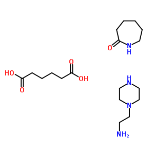 Hexanedioic acid, polymer with hexahydro-2h-azepin-2-one and 1-piperazineethanamine Structure,51912-17-5Structure