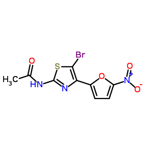 N-[5-bromo-4-(5-nitro-2-furyl)-1,3-thiazol-2-yl]acetamide Structure,51948-56-2Structure