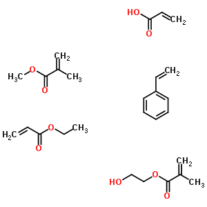 2-甲基-2-丙烯酸 2-羥基乙基酯與苯乙烯, 2-丙烯酸乙酯, 2-甲基-2-丙烯酸甲酯和 2-丙烯酸聚合物結構式_52030-79-2結構式