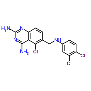 2,4-Diamino-5-chloro-6-[(3,4-dichloroanilino)methyl ]quinazoline Structure,52128-43-5Structure