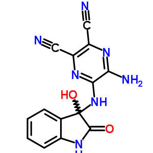 5-Amino-6-[(2,3-dihydro-3-hydroxy-2-oxo-1h-indol-3-yl)amino]-2,3-pyrazinedicarbonitrile Structure,52197-20-3Structure