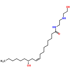 (9Z,12r)-12-hydroxy-n-[2-[(2-hydroxyethyl)amino]ethyl ]-9-octadecenamide Structure,52206-49-2Structure