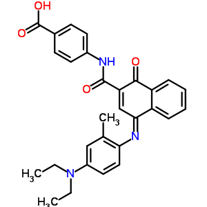 4-[[4-(4-Diethylamino-2-methyl-phenyl)imino-1-oxo-naphthalene-2-carbonyl]amino]benzoic acid Structure,52411-10-6Structure