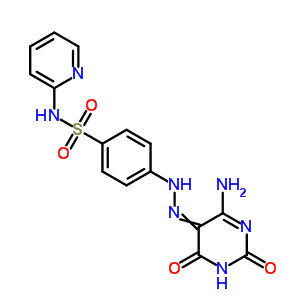 Benzenesulfonamide,4-[2-(6-amino-1,2,3,4-tetrahydro-2,4-dioxo-5-pyrimidinyl)diazenyl]-n-2-pyridinyl- Structure,52477-30-2Structure