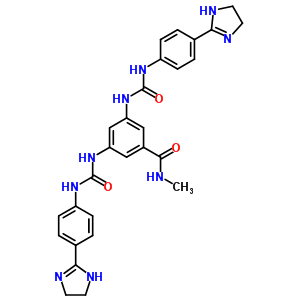 3,5-Bis[[4-(4,5-dihydro-1h-imidazol-2-yl)phenyl]carbamoylamino]-n-methyl-benzamide Structure,5300-57-2Structure