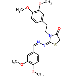 3,4-Dimethoxybenzaldehyde [3-[2-(3,4-dimethoxyphenyl)ethyl ]-4-oxothiazolidin-2-ylidene]hydrazone Structure,53068-41-0Structure