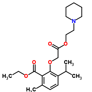 (2-Ethoxycarbonyl-6-isopropyl-3-methylphenoxy)acetic acid 2-piperidinoethyl ester Structure,53206-77-2Structure