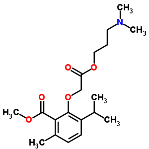 (6-Isopropyl-2-methoxycarbonyl-3-methylphenoxy)acetic acid 3-(dimethylamino)propyl ester Structure,53206-87-4Structure