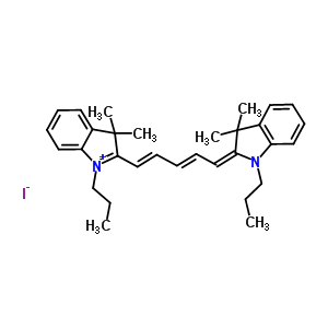 2-[(1E,3e)-5-(3,3-二甲基-1-丙基-1,3-二氫-2H-吲哚-2-基)-1,3-戊二烯]-3,3-二甲基-1-丙基-3H-吲哚碘化物結(jié)構(gòu)式_53213-98-2結(jié)構(gòu)式