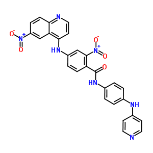 Benzamide, 2-nitro-4-((6-nitro-4-quinolinyl)amino)-n-(4-(4-pyridinylamino)phenyl)- Structure,53221-75-3Structure