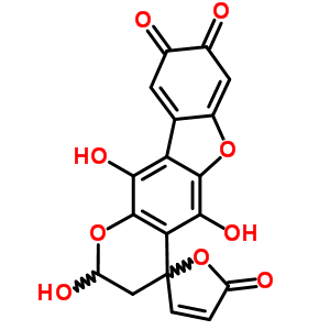 2,3-Dihydro-2,8,9-trihydroxyspiro[4h-benzofuro[2,3-g]-1-benzopyran-4,2’(5’h)-furan]-5,5’,11-trione Structure,53274-37-6Structure