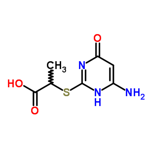 2-[(6-Amino-4-oxo-1,4-dihydropyrimidin-2-yl)thio]propanoic acid Structure,532954-30-6Structure