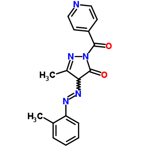 5-Methyl-4-(2-methylphenyl)diazenyl-2-(pyridine-4-carbonyl)-4h-pyrazol-3-one Structure,53306-97-1Structure