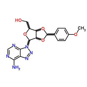 3H-1,2,3-triazolo[4,5-d]pyrimidin-7-amine,3-[2,3-o-[(4-methoxyphenyl)methylene]-b-d-ribofuranosyl]- Structure,53458-42-7Structure