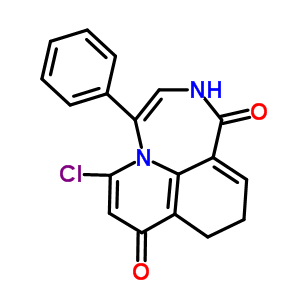 3,4,6,7-Tetrahydro-10-chloro-1-phenyl-8h-pyrido[3,2,1-jk][1,4]benzodiazepine-4,8-dione Structure,53491-50-2Structure