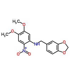 N-(benzo[1,3]dioxol-5-ylmethyl)-4,5-dimethoxy-2-nitro-aniline Structure,53493-61-1Structure