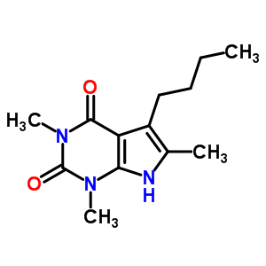 5-Butyl-1,3,6-trimethyl-1h-pyrrolo[2,3-d]pyrimidine-2,4(3h,7h)-dione Structure,53681-26-8Structure