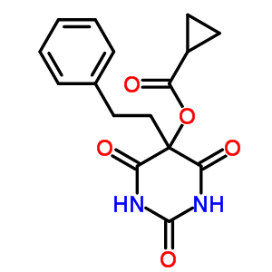 5-(Cyclopropylcarbonyloxy)-5-(1-phenylethyl)-2,4,6(1h,3h,5h)-pyrimidinetrione Structure,53761-10-7Structure