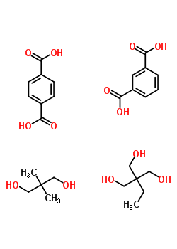 1,3-Benzenedicarboxylic acid, polymer with 1,4-benzenedicarboxylic acid, 2,2-dimethyl-1,3-propanediol and 2-ethyl-2-(hydroxymethyl)-1,3-propanediol Structure,53808-41-6Structure