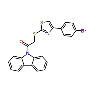 2-[[4-(4-Bromophenyl)-1,3-thiazol-2-yl]sulfanyl]-1-carbazol-9-yl-ethanone Structure,5409-52-9Structure