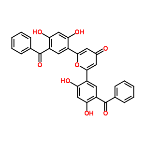 2,6-Bis(5-benzoyl-2,4-dihydroxy-phenyl)pyran-4-one Structure,54139-27-4Structure