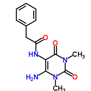 (8ci)-n-(6-氨基-1,2,3,4-四氫-1,3-二甲基-2,4-二氧代-5-嘧啶)-2-苯基-乙酰胺結(jié)構(gòu)式_5417-22-1結(jié)構(gòu)式