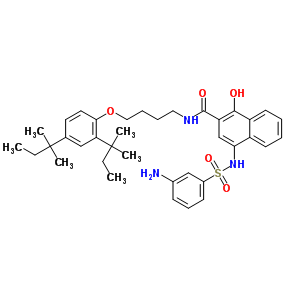 4-[[(3-氨基苯基)磺?；鵠氨基]-n-[4-[2,4-雙(1,1-二甲基丙基)苯氧基]丁基]-1-羥基-2-萘羧酰胺結(jié)構(gòu)式_54178-94-8結(jié)構(gòu)式