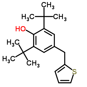 Phenol,2,6-bis(1,1-dimethylethyl)-4-(2-thienylmethyl)- Structure,5429-76-5Structure