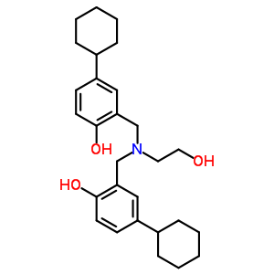 4-Cyclohexyl-2-[[(5-cyclohexyl-2-hydroxy-phenyl)methyl-(2-hydroxyethyl)amino]methyl]phenol Structure,5430-71-7Structure