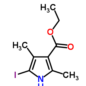 Ethyl 2-iodo-3,5-dimethylpyrrole-4-carboxylate Structure,5430-79-5Structure