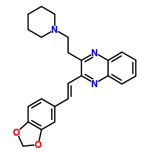 3-[(E)-2-benzo[1,3]dioxol-5-ylethenyl]-2-[2-(1-piperidyl)ethyl]quinoxaline Structure,5431-72-1Structure