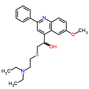 2-(2-Diethylaminoethylsulfanyl)-1-(6-methoxy-2-phenyl-quinolin-4-yl)ethanol Structure,5431-75-4Structure