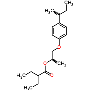 Butanoic acid,2-ethyl-, 1-methyl-2-[4-(1-methylpropyl)phenoxy]ethyl ester Structure,5436-75-9Structure