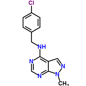 1H-pyrazolo[3,4-d]pyrimidin-4-amine,n-[(4-chlorophenyl)methyl]-1-methyl- Structure,5441-46-3Structure