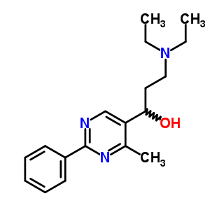 5-Pyrimidinemethanol, a-[2-(diethylamino)ethyl]-4-methyl-2-phenyl- Structure,5443-18-5Structure