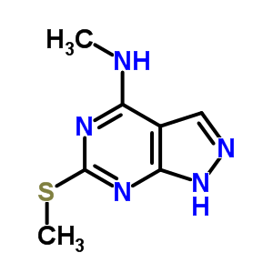 Methyl-(6-methylsulfanyl-1(2)h-pyrazolo[3,4-d]pyrimidin-4-yl)-amine Structure,5444-28-0Structure