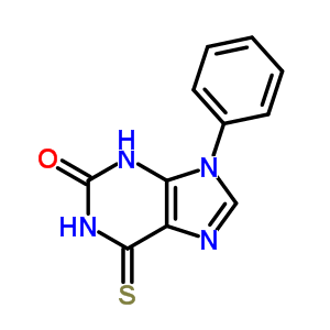 2H-purin-2-one,1,3,6,9-tetrahydro-9-phenyl-6-thioxo- Structure,5444-44-0Structure