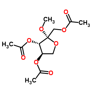 [(3R,4s,5r)-4-acetyloxy-5-(acetyloxymethyl)-5-methoxy-oxolan-3-yl] acetate Structure,54451-98-8Structure