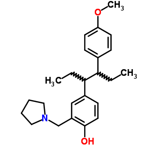 4-[4-(4-Methoxyphenyl)hexan-3-yl]-2-(pyrrolidin-1-ylmethyl)phenol Structure,5446-44-6Structure