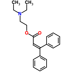 Acrylic acid, 3,3-diphenyl-, 2-(diethylamino)ethyl ester, hydrochloride Structure,5449-57-0Structure