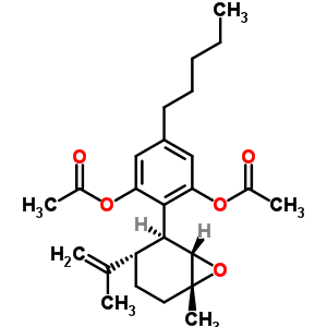 (1R-(1alpha,2alpha,3beta,6alpha))-2-(6-甲基-3-(1-甲基乙烯基)-7-氧雜雙環(huán)(4.1.0)庚-2-基)-5-戊基-1,3-苯二醇二乙酸酯結構式_54490-19-6結構式