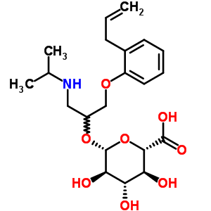 (2S,3S,4S,5R,6R)-3,4,5-三羥基-6-[1-(丙-2-基氨基)-3-(2-丙-2-烯基苯氧基)丙-2-基]氧基四氫吡喃-2-羧酸結(jié)構(gòu)式_54587-50-7結(jié)構(gòu)式