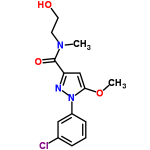 1-(3-Chlorophenyl)-n-(2-hydroxyethyl)-5-methoxy-n-methyl-1h-pyrazole-3-carboxamide Structure,54708-76-8Structure