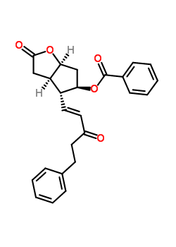 (3Ar,4r,5r,6as)-5-(苯甲酰基氧基)六氫-4-[(1e)-3-氧代-5-苯基-1-戊烯yl]-2H-環(huán)戊并[b]呋喃-2-酮結(jié)構(gòu)式_55076-60-3結(jié)構(gòu)式